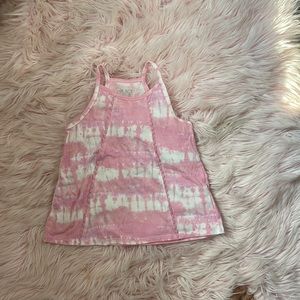 Light Pink tie die tank top with details